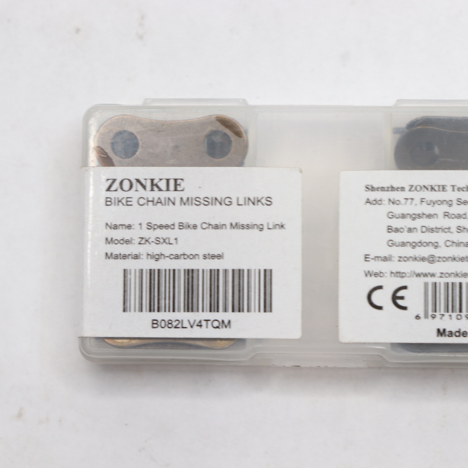 (4-Pk) Zonkie Single Speed Removable Quick Split Chain Links High Carbon Steel