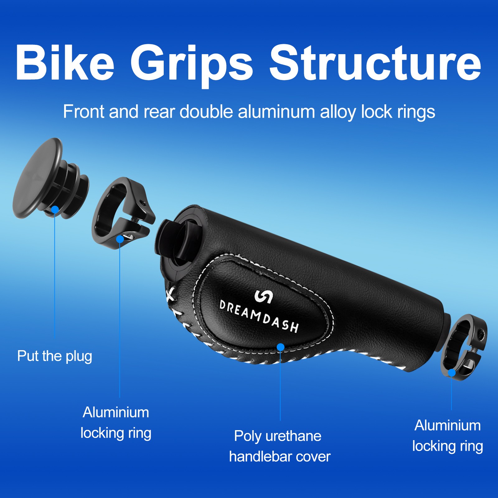 A Pair Cycling Handle Bar Grips Bicycle Handlebar Bike Handlebars Grip Black