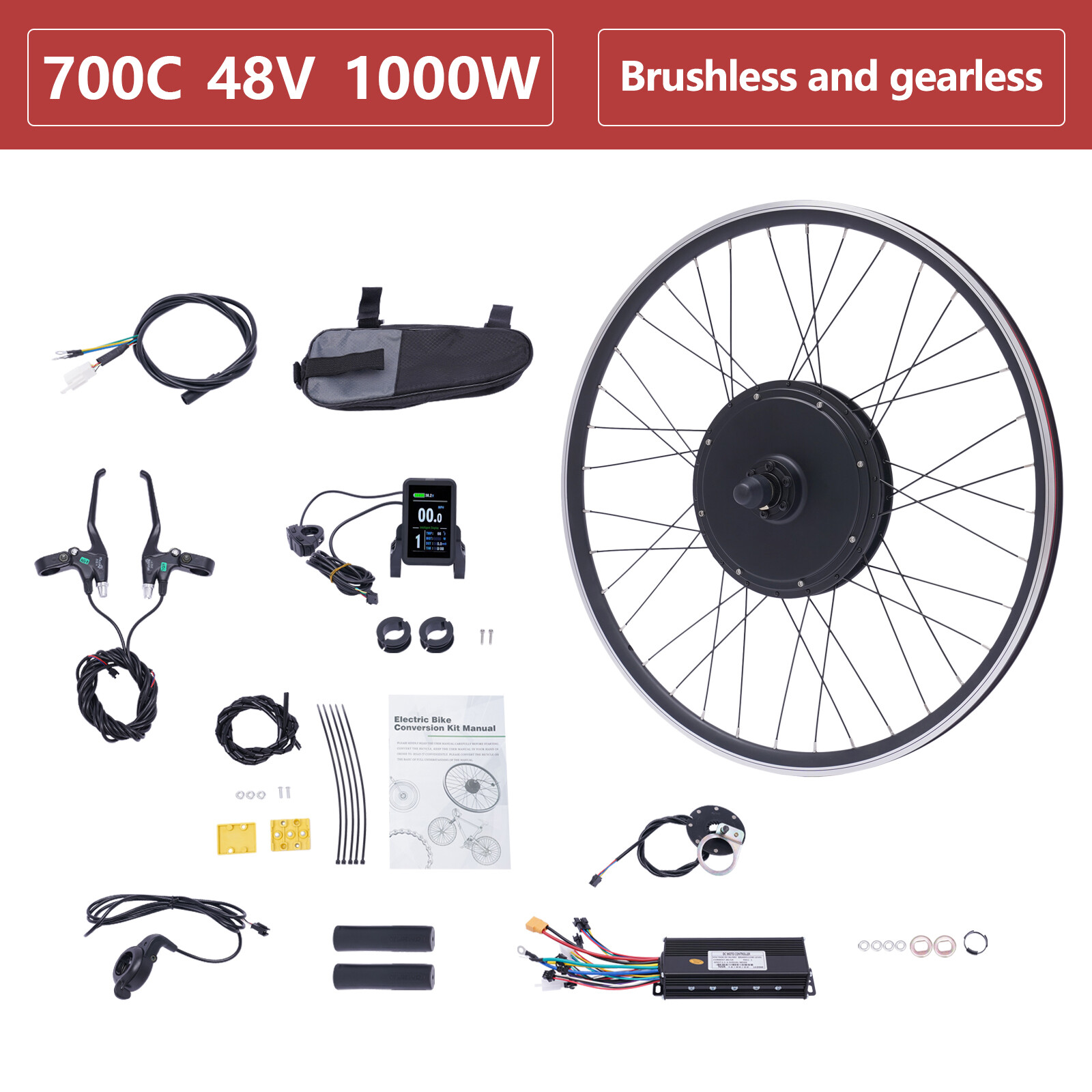 48V eBike Conversion Kit 28/29 Inch Front Wheel & 1000W Hub Motor Electric Bike