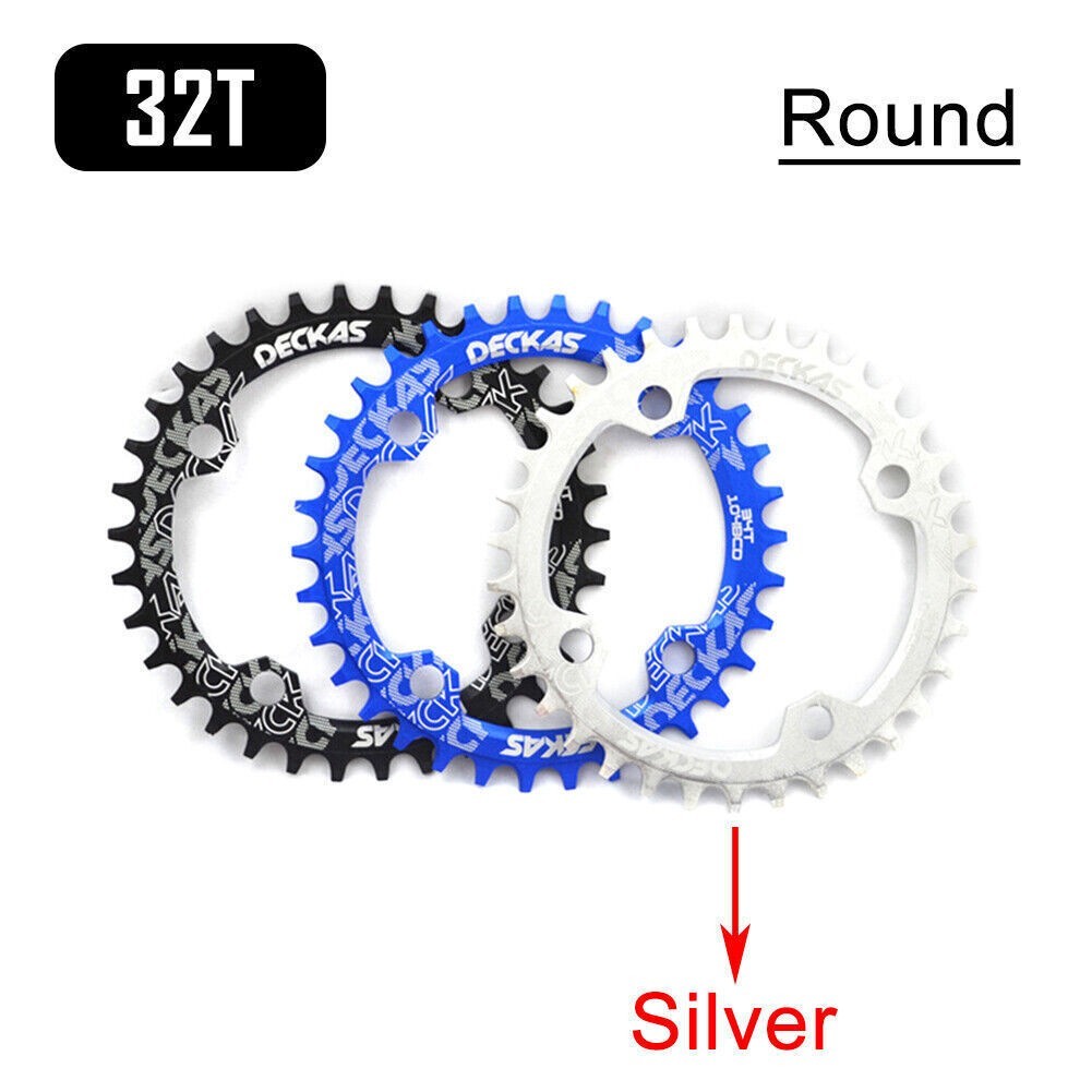 Bike Narrow Wide Round Oval Chainring Chain Ring BCD 104mm 32/34/36/38T DECKAS