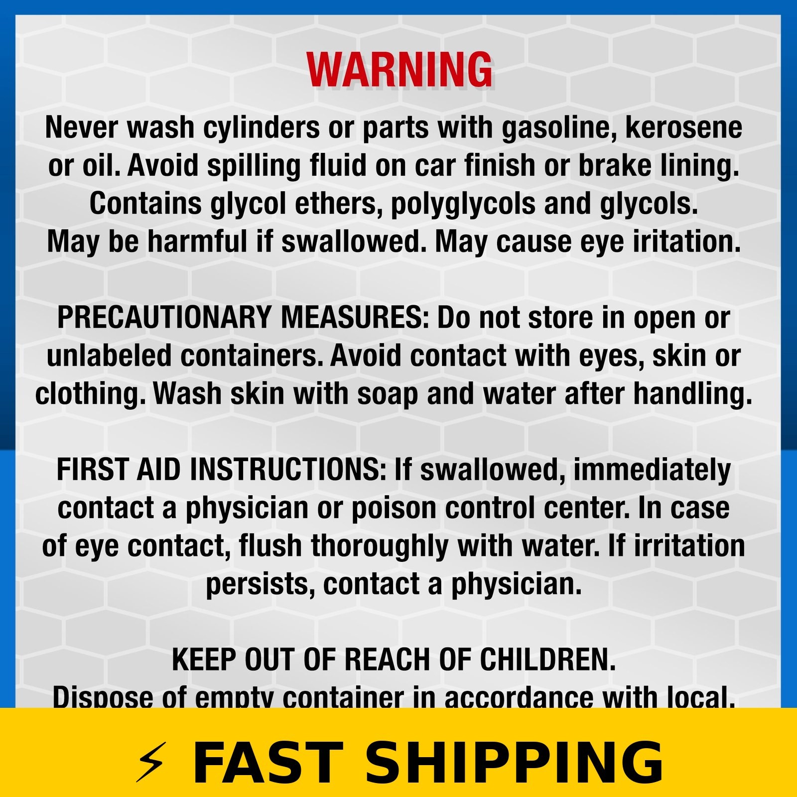 Super Tech DOT 3 Synthetic Brake Fluid 1 Gallon – Automotive Use