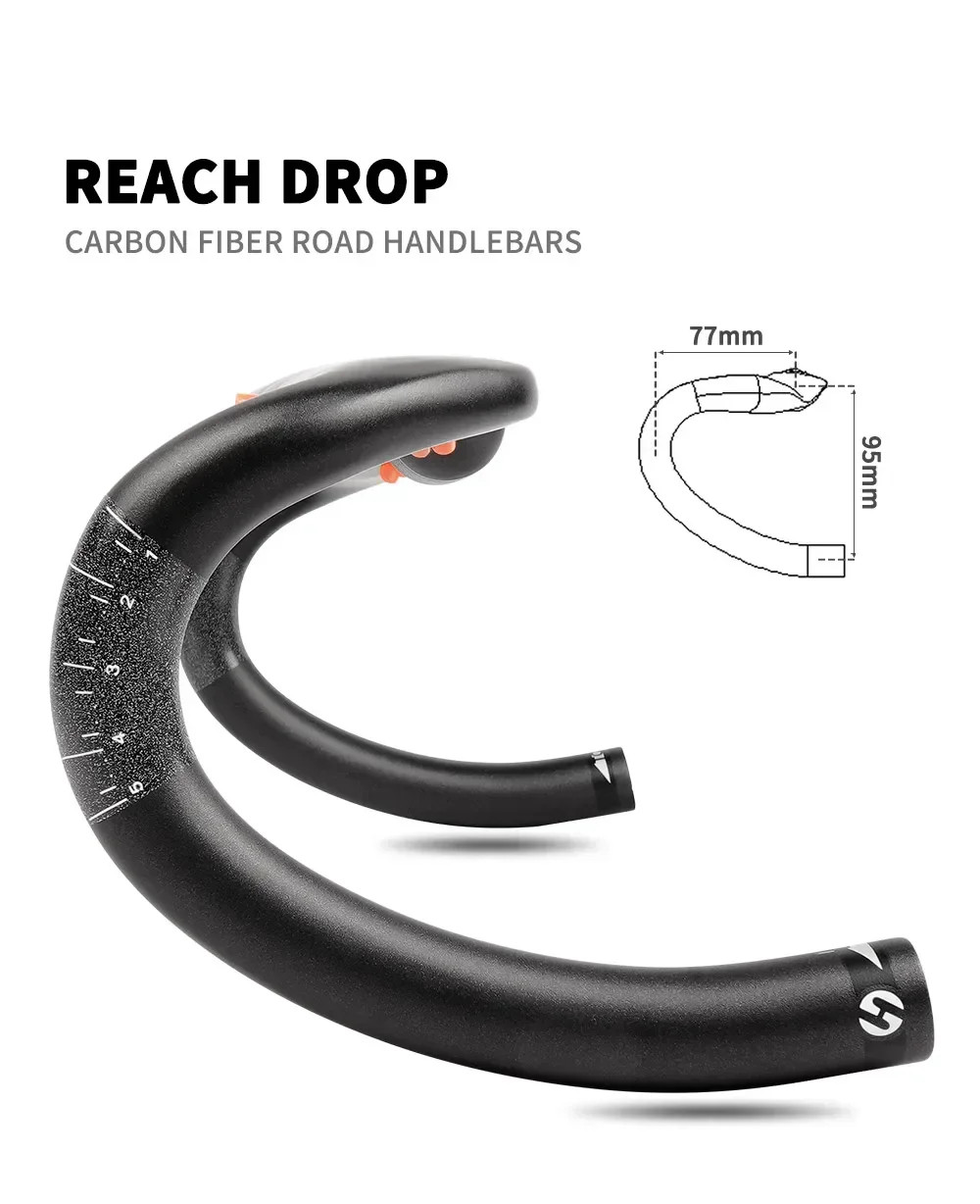 Carbon Fiber Road Bike Handlebar Inner Cable 31.8mm 400/420/440mm Matt