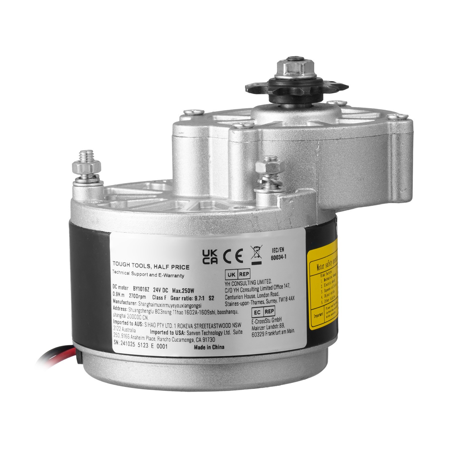 Uimoso 250W 24V DC Motor Kit with Enhanced Speed Controller, 2700 RPM