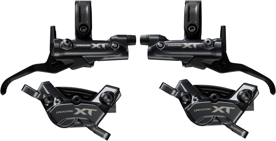 Shimano Deore XT M8200/8220 4-Piston Brake Kit, Front & Rear, Post Mount
