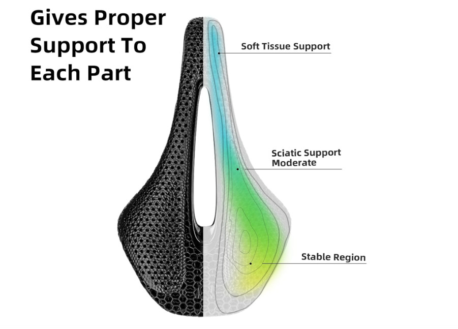 RockBros 3D Crystal Saddle Ultralight Sponge Cushion Breathable Hollow Bike Seat