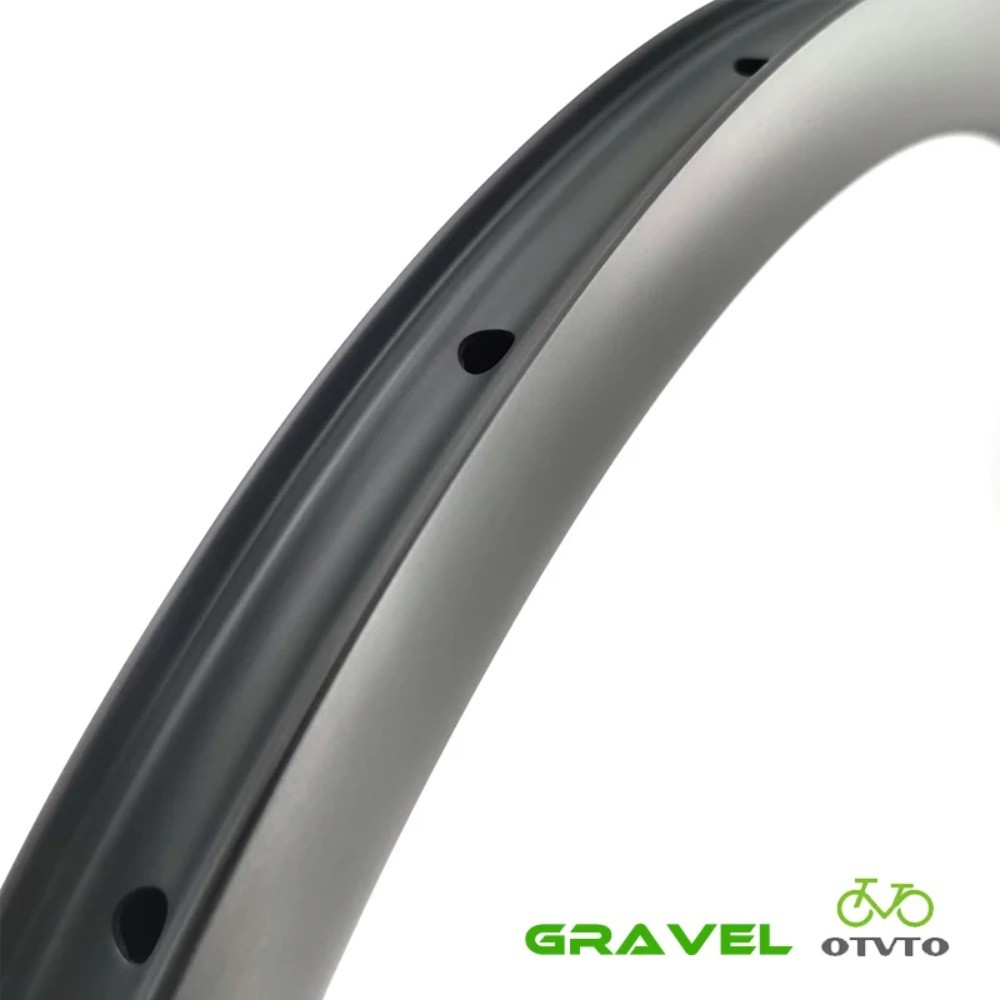 Gravel Bike Carbon Rim 40mm 45mm Deep 33mm Wide Tubeless Hook Hookless