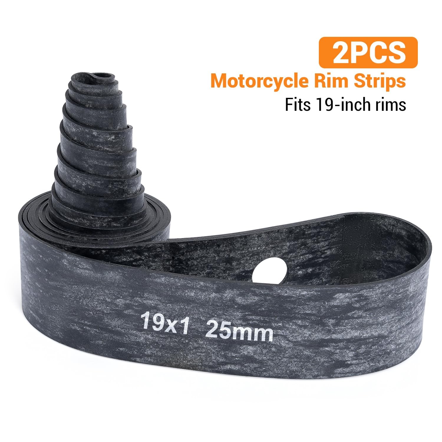 2 Pcs Black Motorcycle Rim Strips Bands 19 x 1 Inch