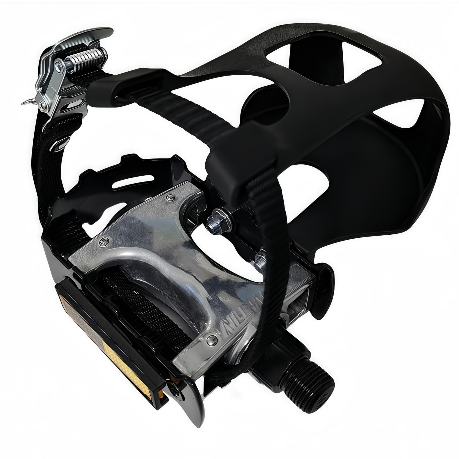 Pro-Grade Spin Bike Pedals with Toe Clips & Adjustable Straps – 9/16″ Alloy Spin