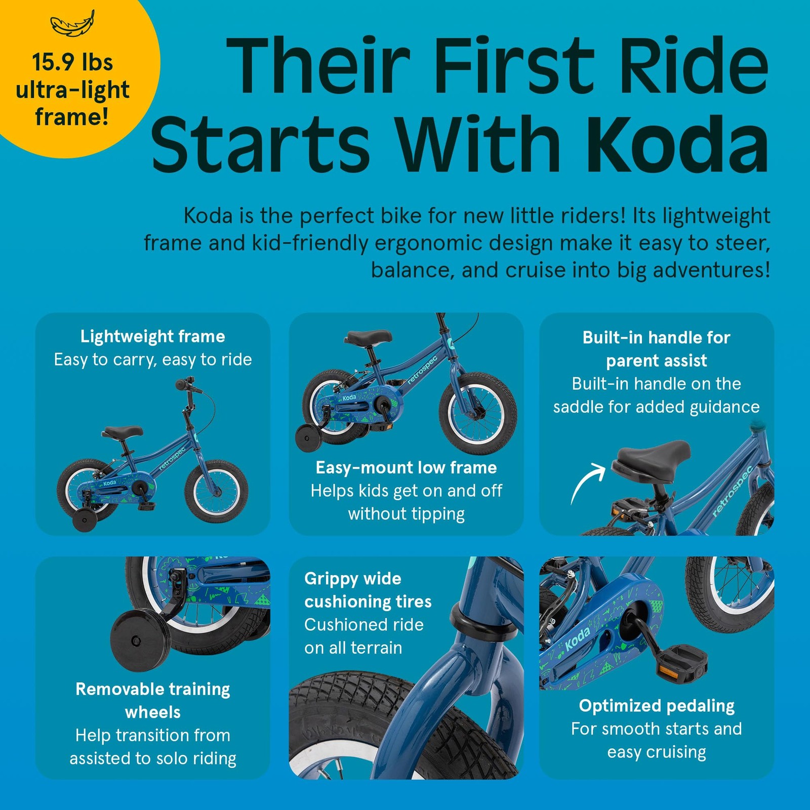 Retrospec Koda Kids Bike Training Wheels – 12In Toddler Bicycle For Ages 2-3 –