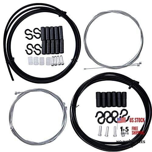 2-in-1 Universal Bike Brake & Shifter Cable Kit | High-Carbon Steel Black