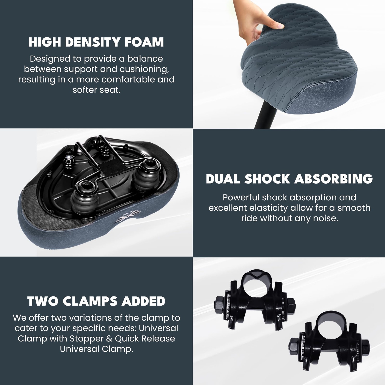 X WING New-Age Noseless Bike Seat Cushion for Men & Women – Black Bubble