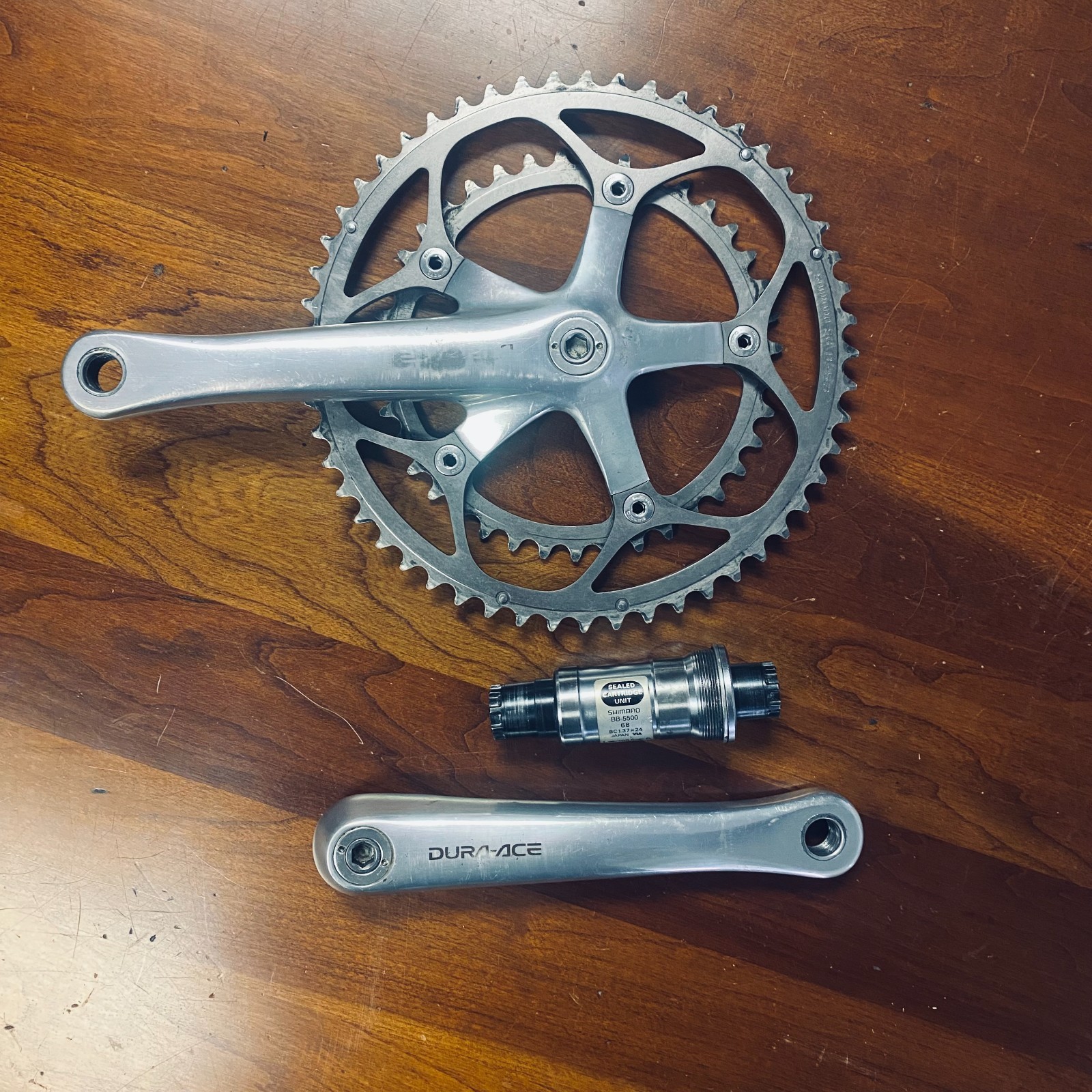 Shimano Dura-Ace FC-7701 Road Bike 2×9 Speed Crankset 175mm 53/39T w/ BB
