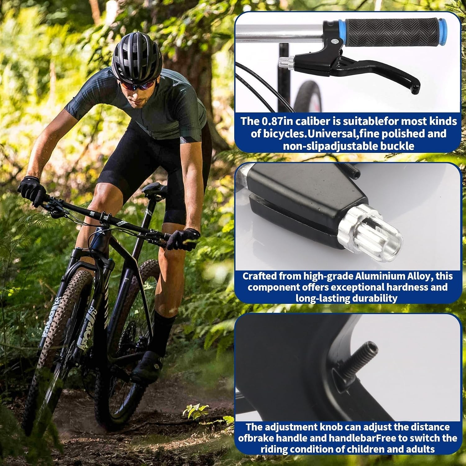 Aluminum Alloy Bike Brake Levers for All Bicycle Types – 1 Pair in Black