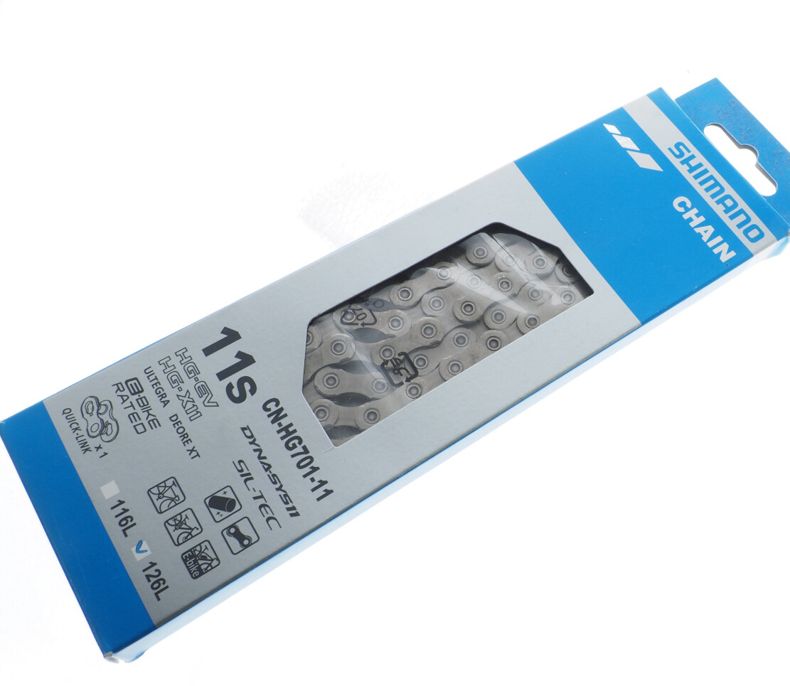 Shimano CN-HG701-11 SIL-TEC 11 Speed Chain w/ Chain Quick Link 1 Pair, 126 Links