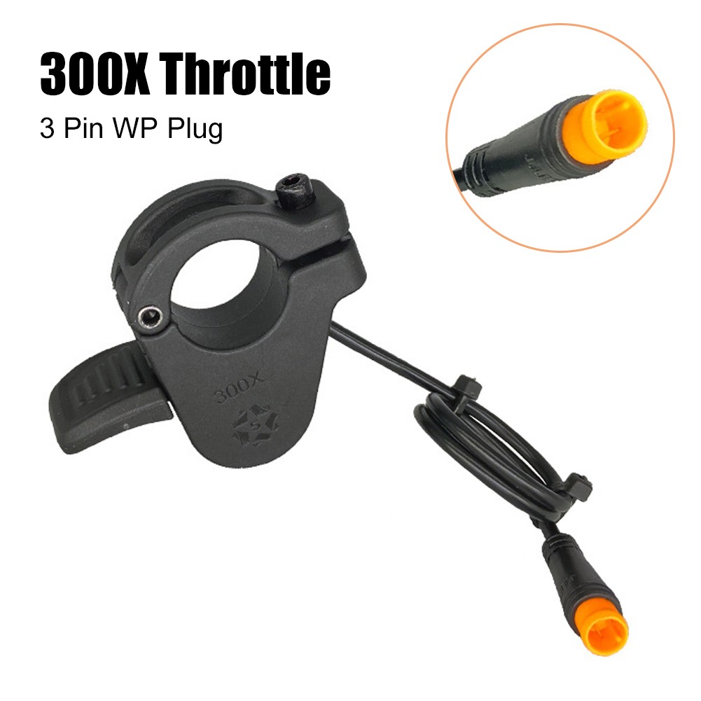 eBike Thumb Throttle 300X 3Pin 24V-72V Right/Left Hand Throttle SM/WP Plug