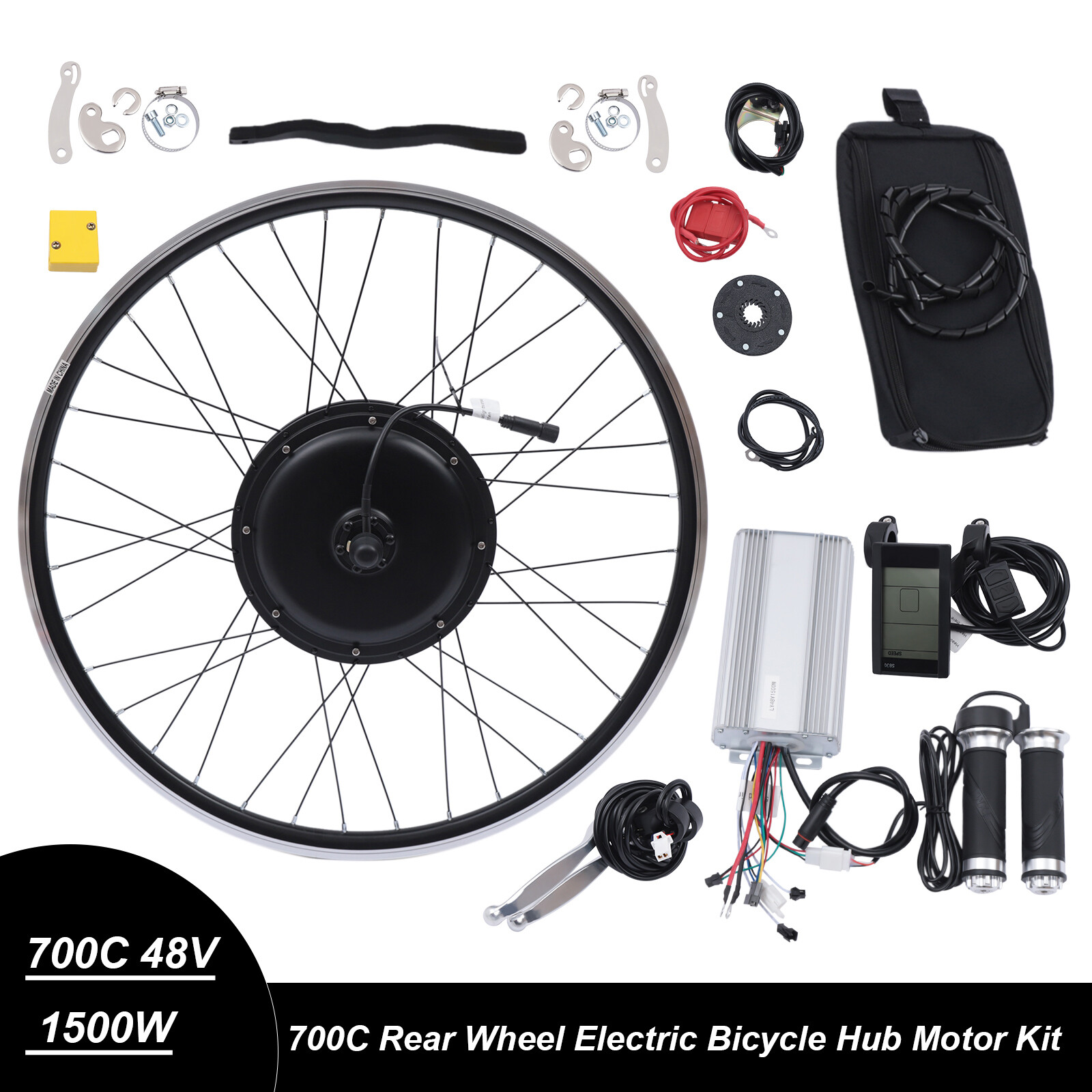 48V 1500W Rear Motor Wheel Ebike Waterproof Conversion kit 500 rpm LCD Display