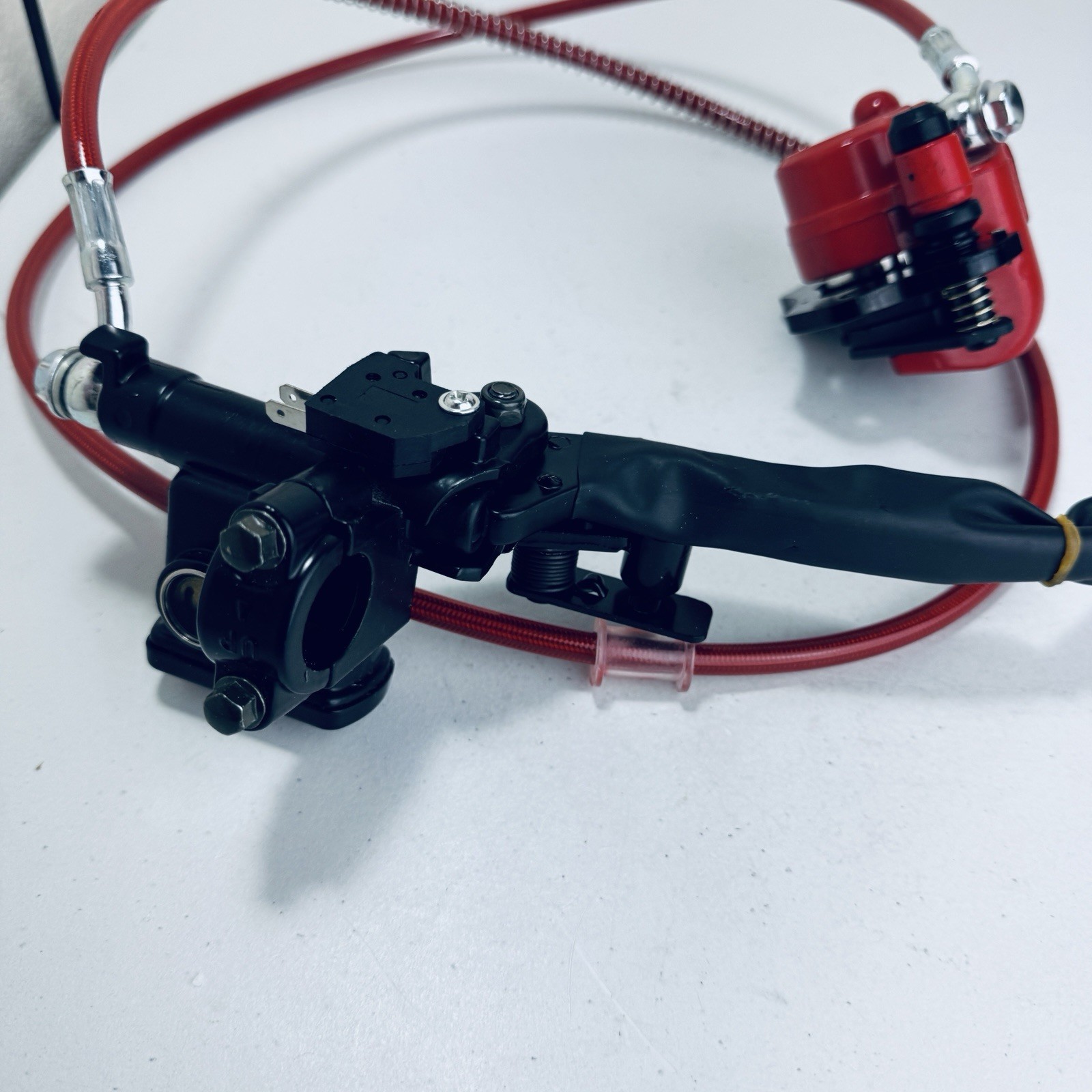 Rear Left Hand Brake Master Cylinder Caliper Assembly for 50cc 70cc 90cc red