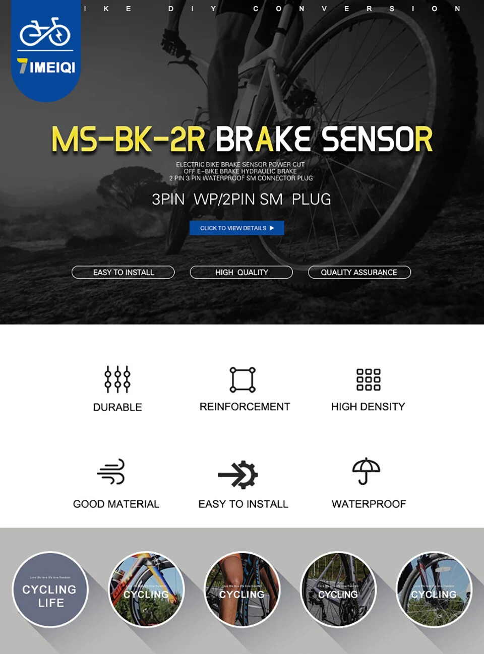E-bike Brake Sensor Cable Hydraulic Brake Cut Off Power Hydraulic Brake Sensor
