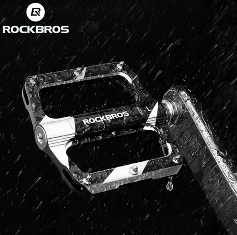 ROCKBROS MTB 9/16″ DU Sealed Bearing Flat Aluminum Pedals Bike Bicycle Pedals