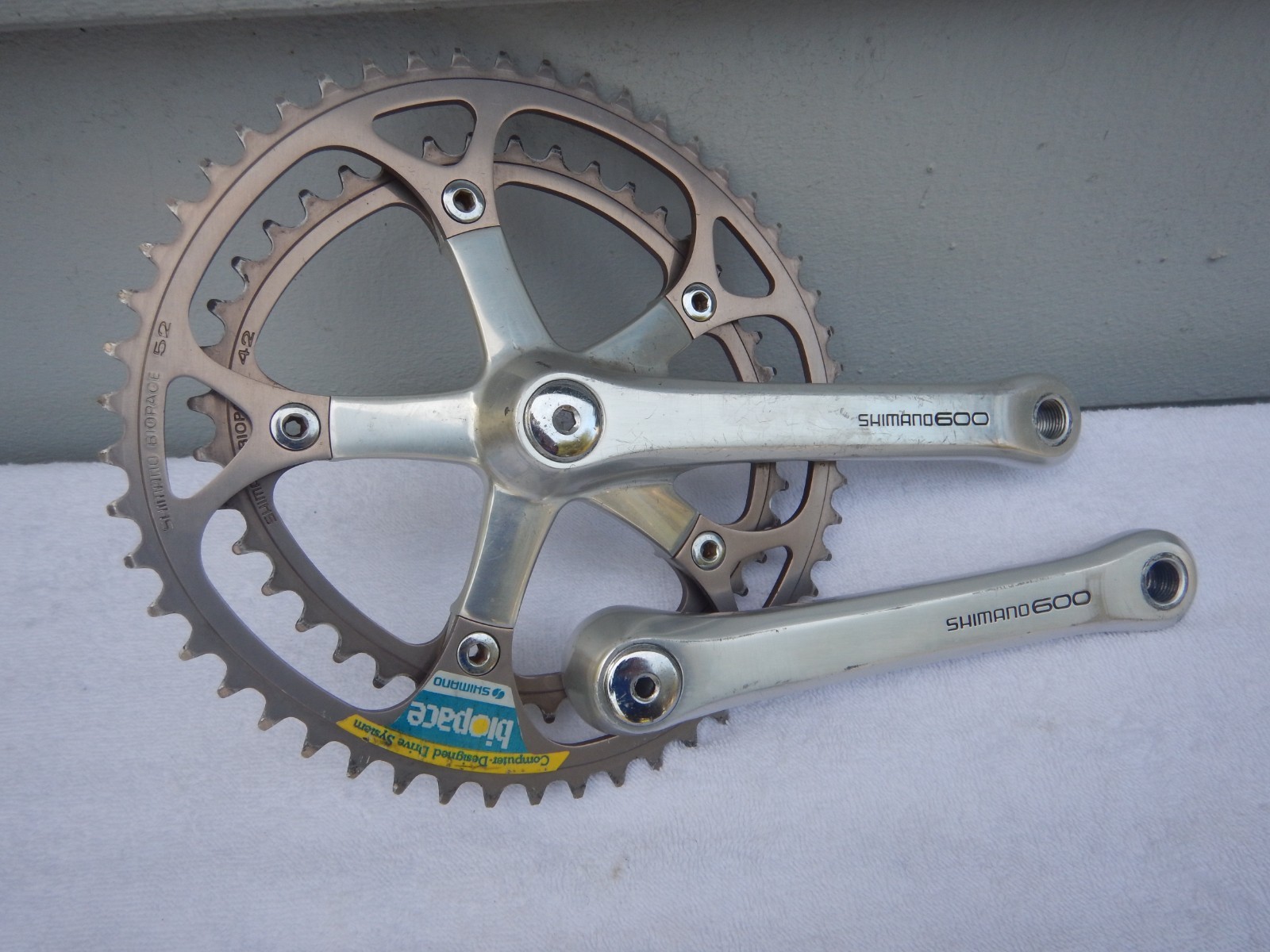 Shimano 600 Ultegra FC-6207 Road Bike 170mm Double Cranks Crankset Biopace 52/42