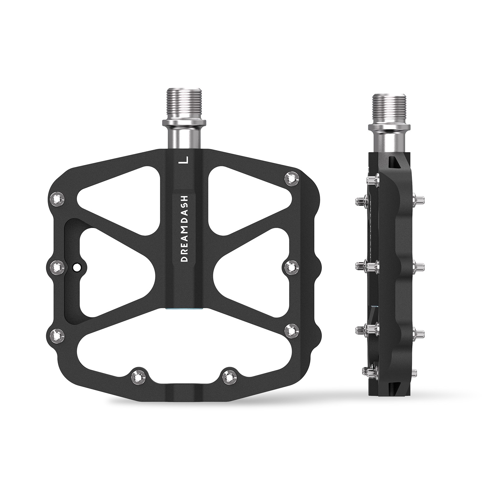 DREAMDASH Mountain Bike Pedals 9/16» Aluminum Alloy Bearing Reflective Pedals