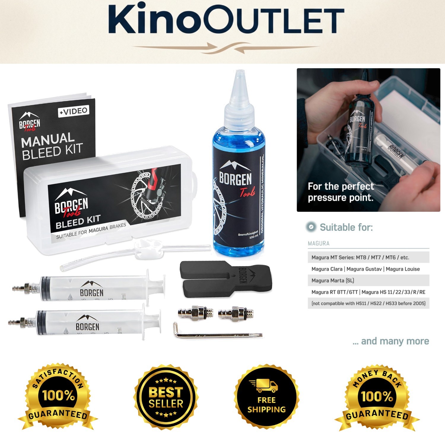 Magura Brake Bleed Kit: 100ml Mineral Oil, Quick Use, Easy Instructions