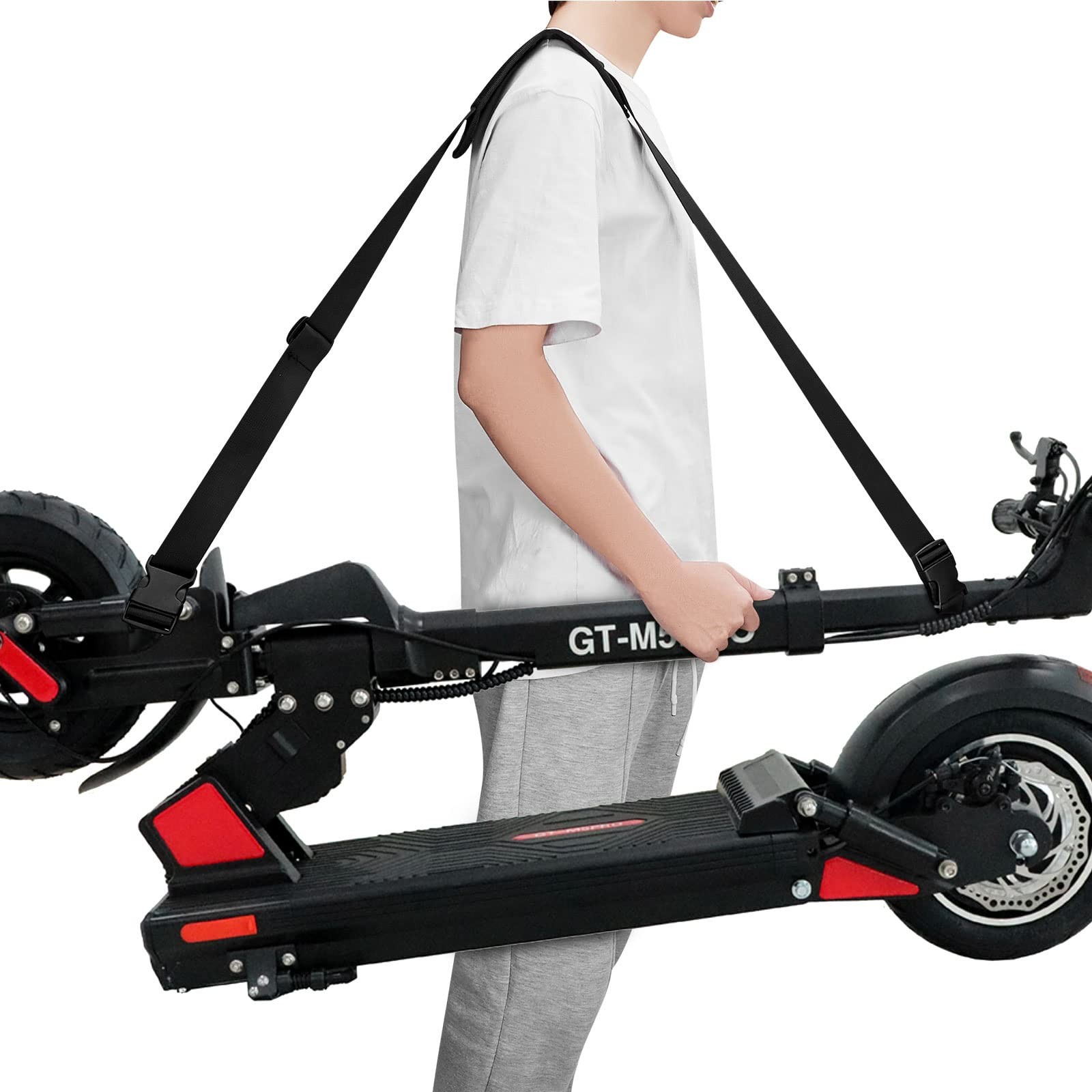 Kick Scooter Straps, Adjustable Carrying Strap Non-Slip Shoulder Pad, Compatible