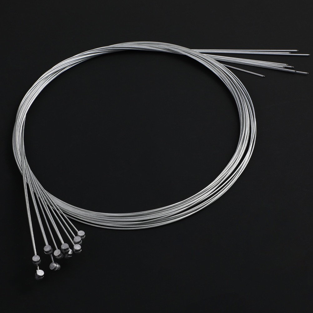10Pcs Durable Bike Brake Cable Kit Zinc Steel Silver for Mountain and Road Bikes