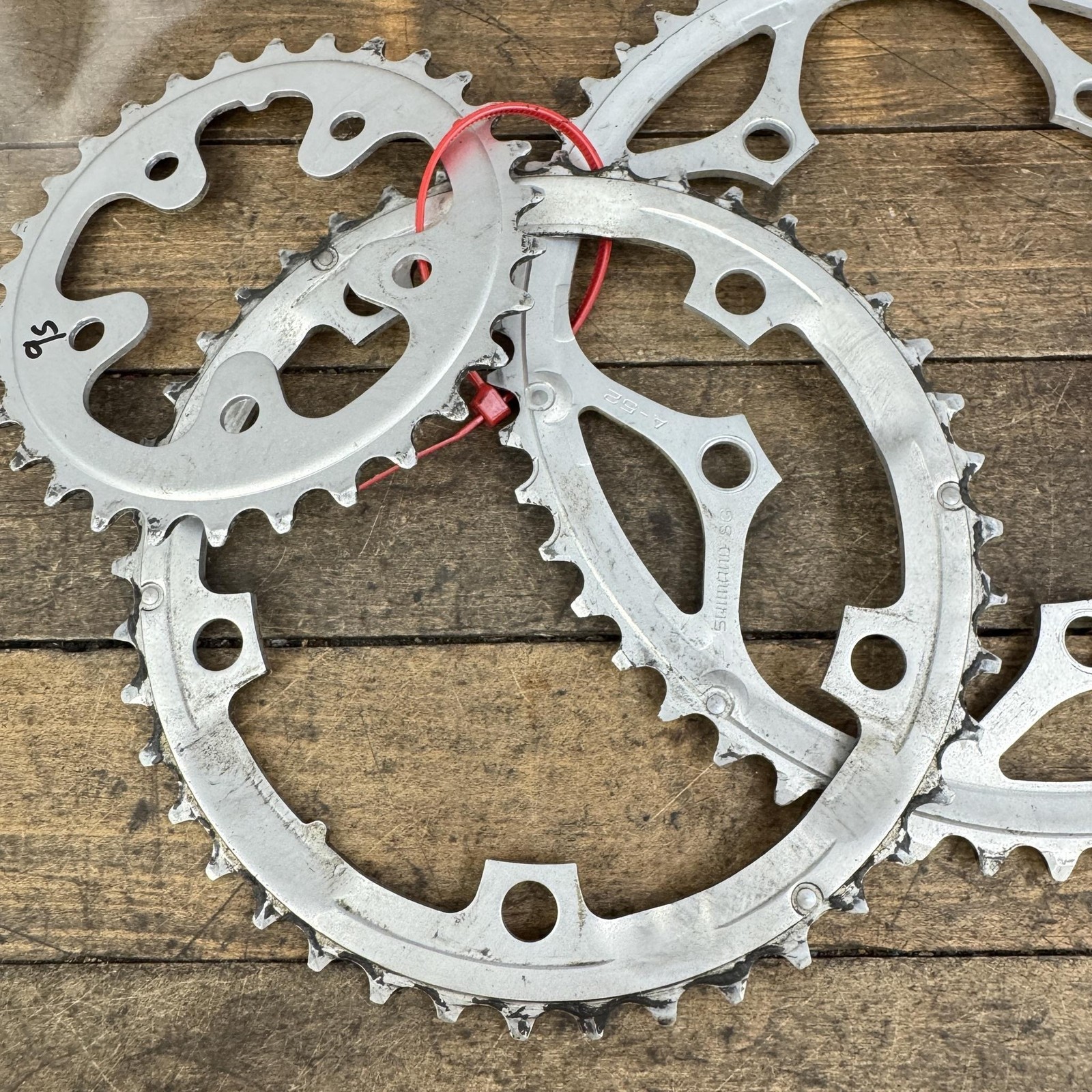 Vintage Shimano SG 52/42/30T Chainring Set 130 74 BCD 9 Speed Road Bike Aluminum
