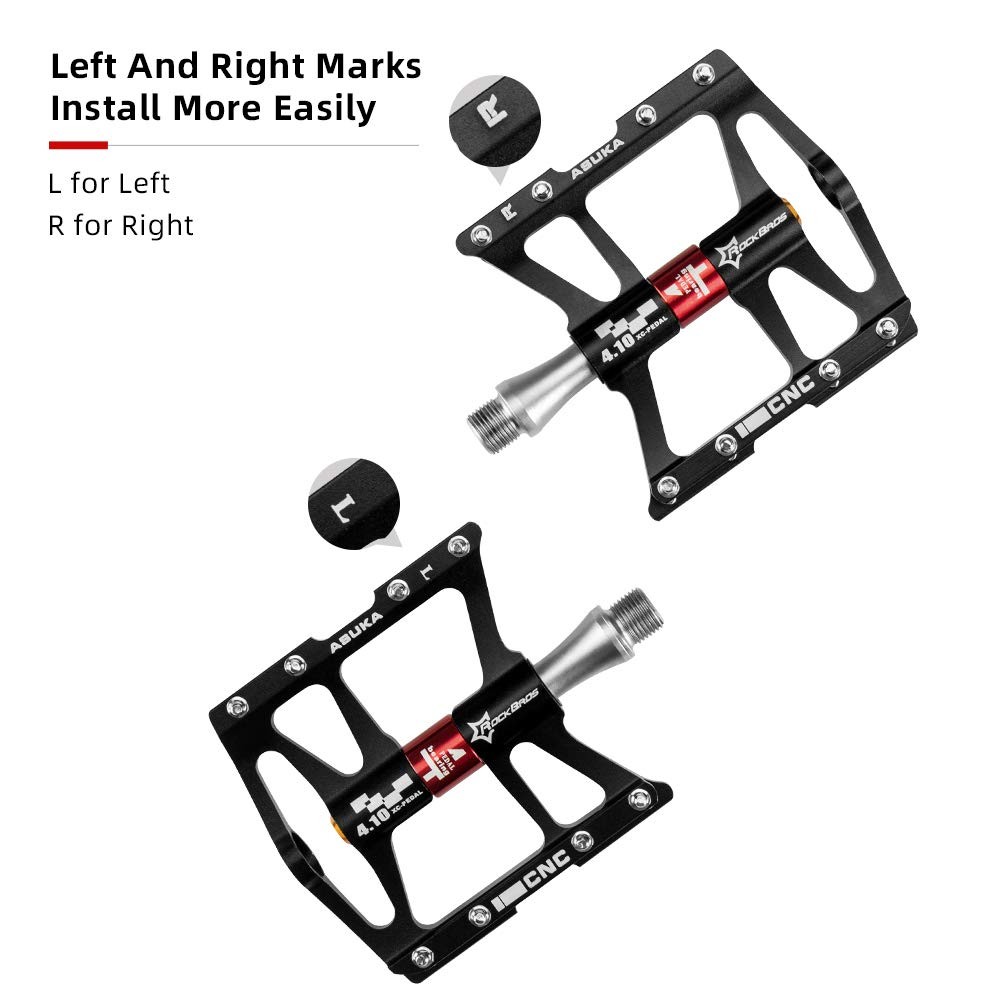 4 Bearings Mountain Bike Pedals MTB Padals Platform Flat Bike Pedals Aluminum…