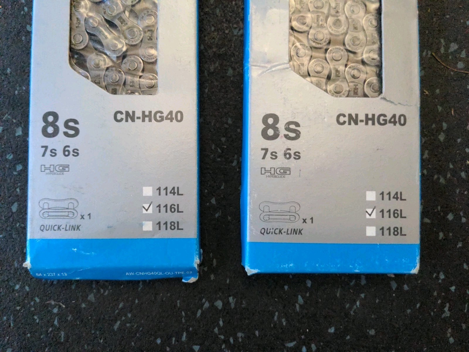 SET OF 2 – Shimano CN-HG40 6/7/8-Speed 116-Links Chain for MTB – Road Bike – NEW