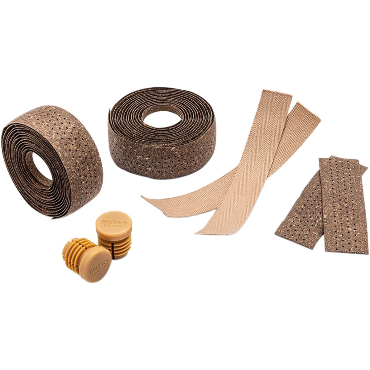 Brooks England Regenerated Leather Bar Tape Brown, One Size