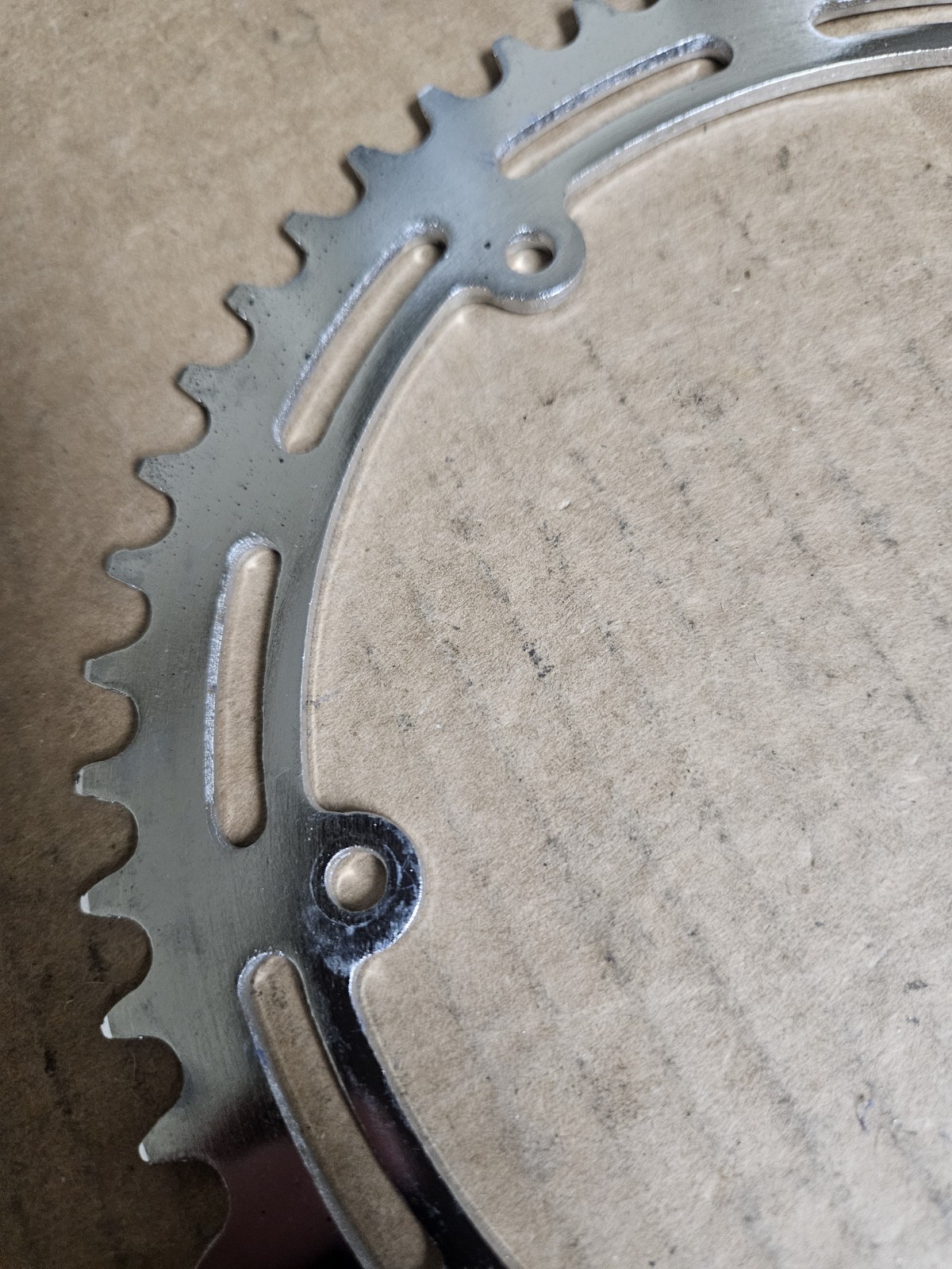 Vintage NOS 3 bolts Chainrings 52/47T for cottered crank, steel, Road 60s 70s
