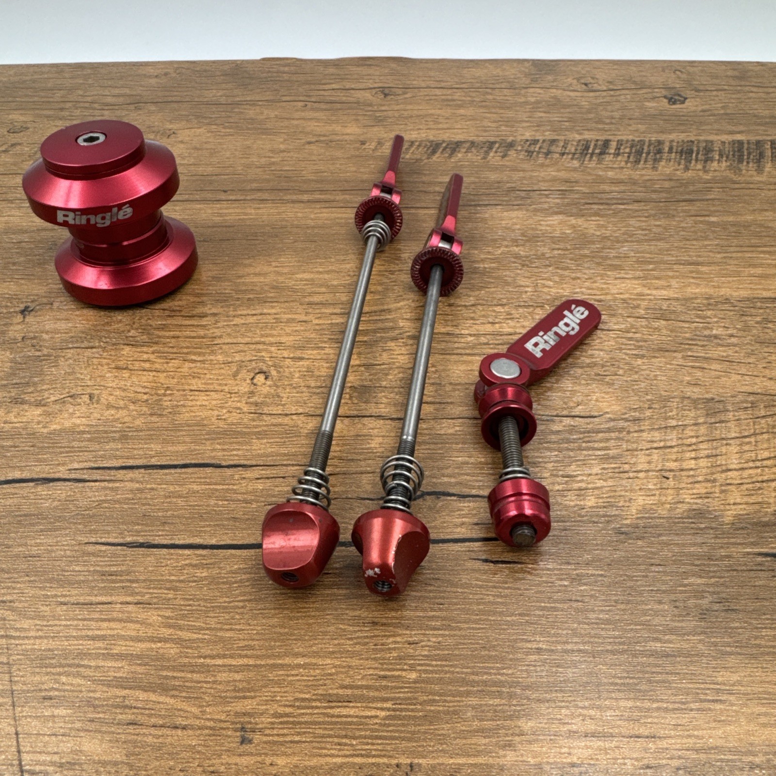Ringle Slamma Jamma Headset / Twister Mountain Bike Skewer Set Red Vintage MTB
