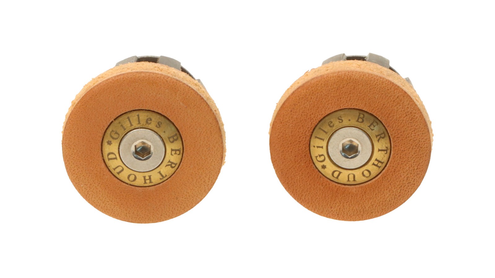 Gilles Berthoud Road Handlebar End Plugs PAIR Natural Leather NEW NOS NIB