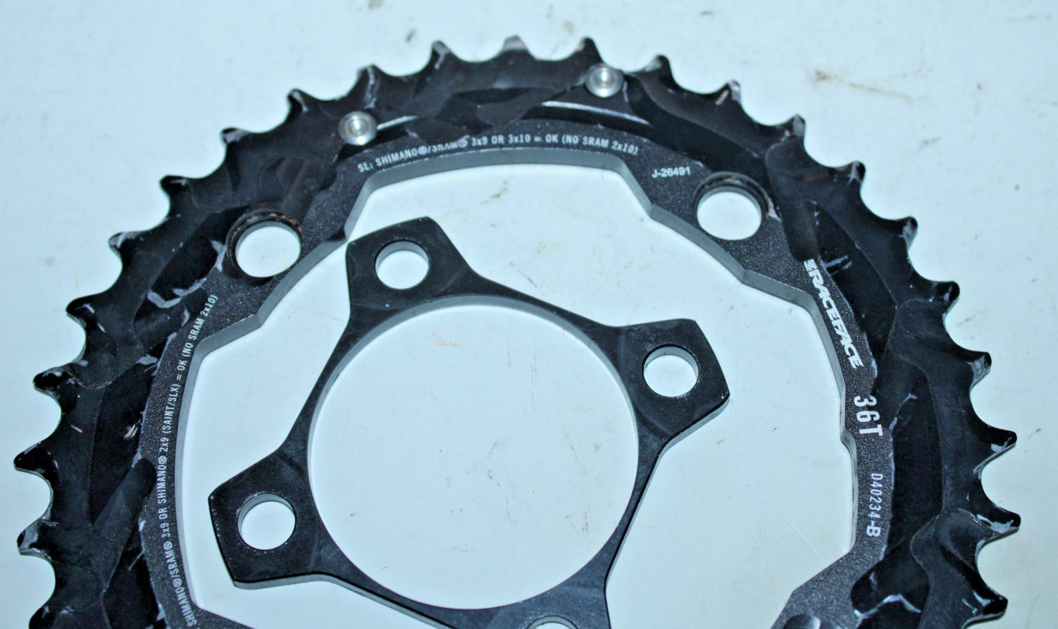 Raceface Turbine MTB Bike Chain Ring Set 4-Arm 36/24T Black 64/104BCD 10S Gravel