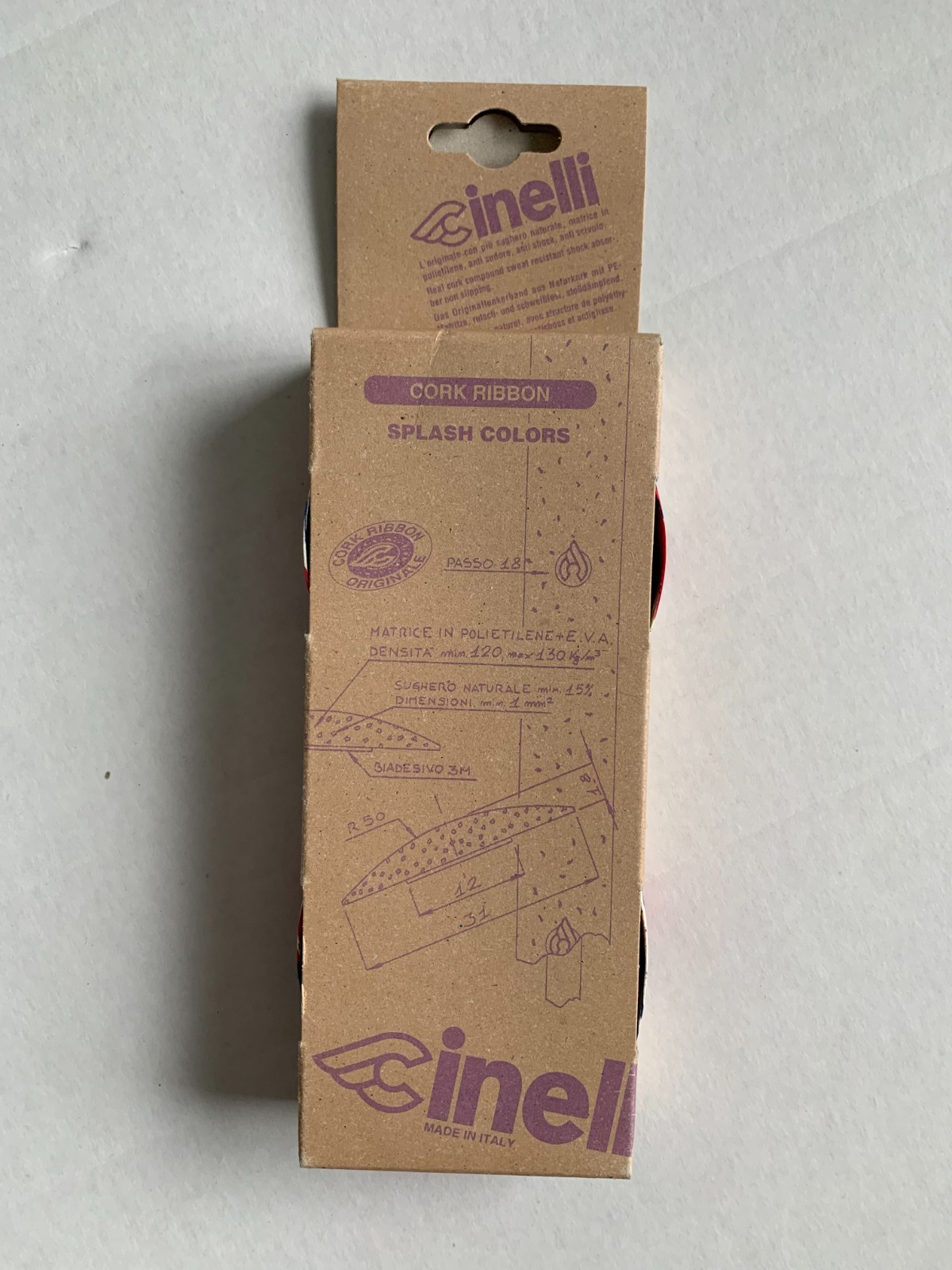 Cinelli Cork Ribbon Splash Color Bar Tape – Red/White/Blue