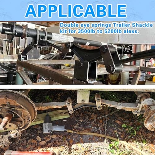 2 Sets Trailer Shackle Kit 3-1/8″ Straps, Tandem Axle Trailer Shackles 2-Sets