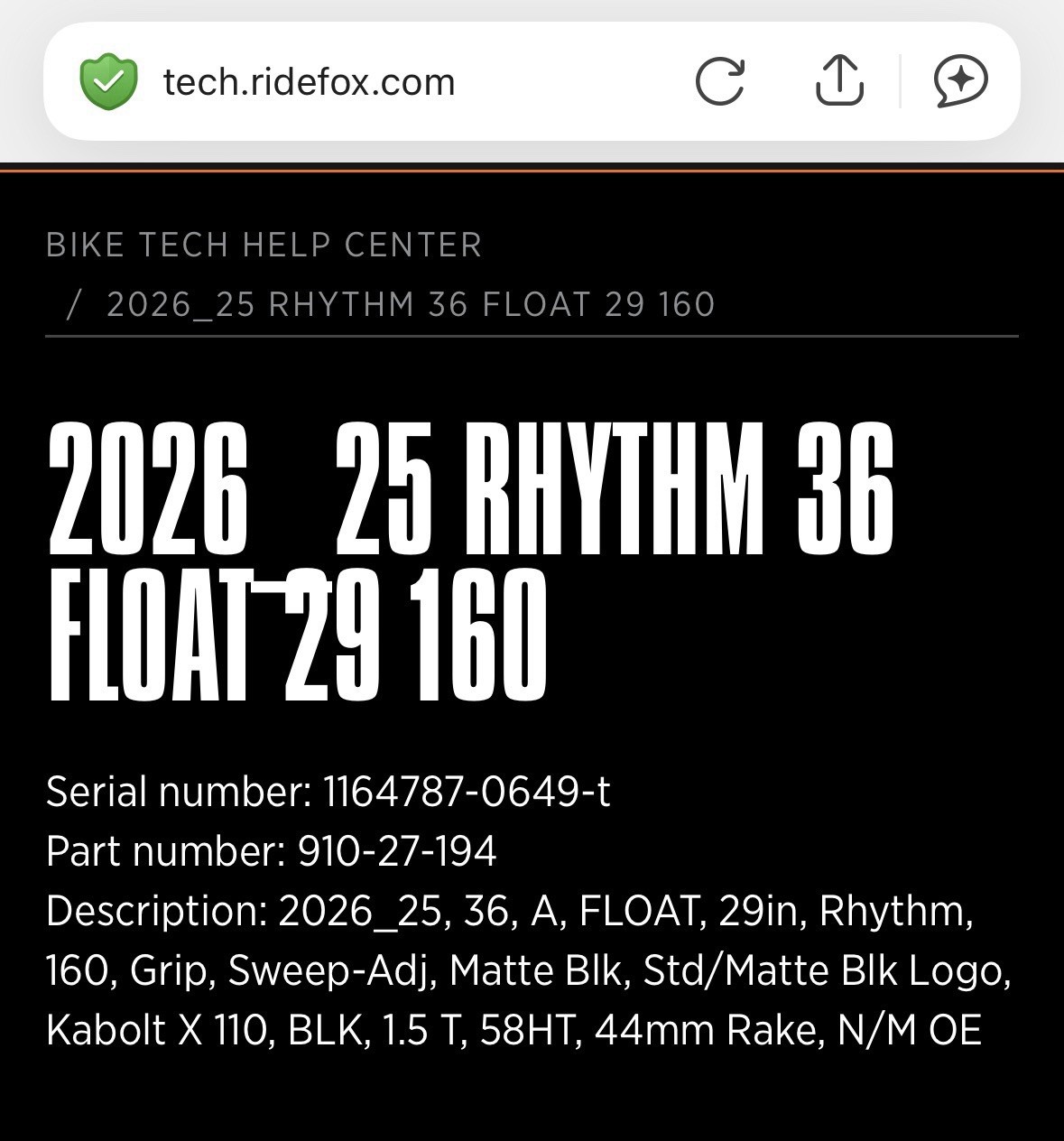 🔥 Fox 36 Rhythm Fork 29″ 160mm, OEM Take-Off, Nice! 🇺🇸