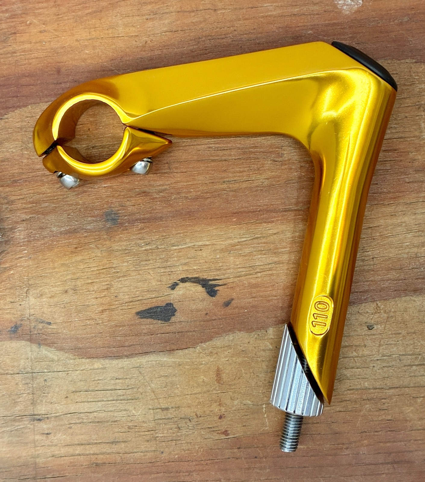 New Gold Quill Stem Ano 11cm Alu • Detachable Face Plate • 26.0mm Road Track Fix
