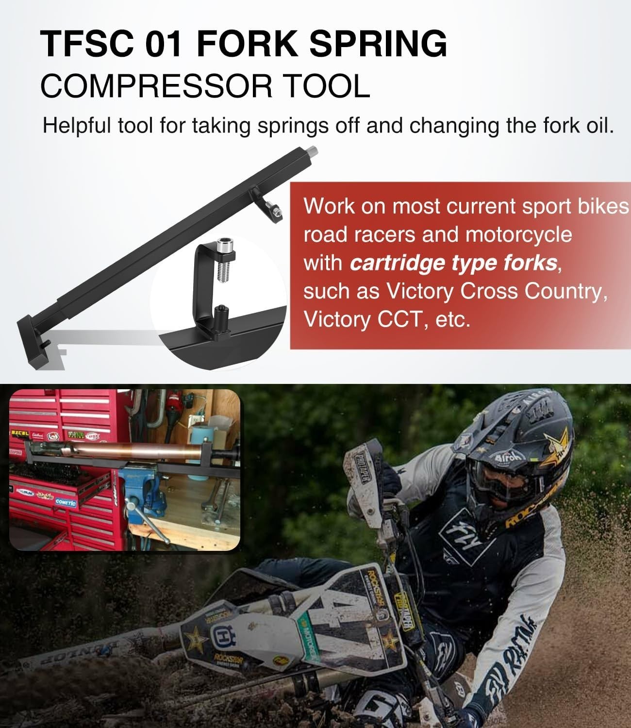 Fork Spring Compressor Tool, Powder Coated, Replace Front Fork Seals and Oil …