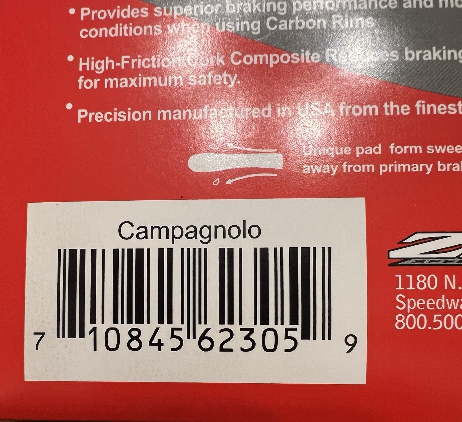 NEW! Zipp Speed Weaponry High-Performance Composite Cork Brake Pads – Campagnolo