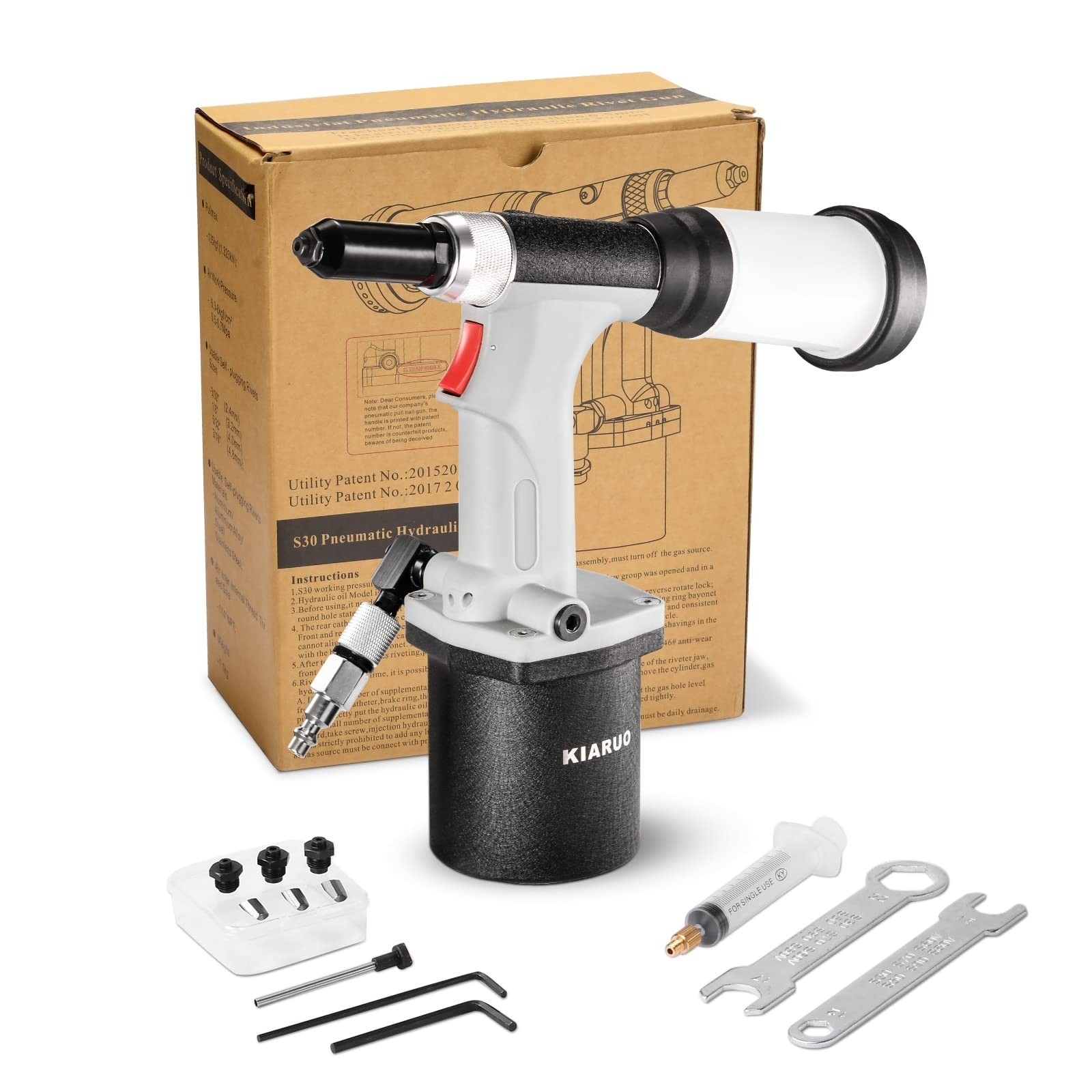 Pneumatic Rivet Gun S30 Self-Suction Air Rivet Gun 3/16″ 5/32″ 1/8″ 3/32″ Hyd…