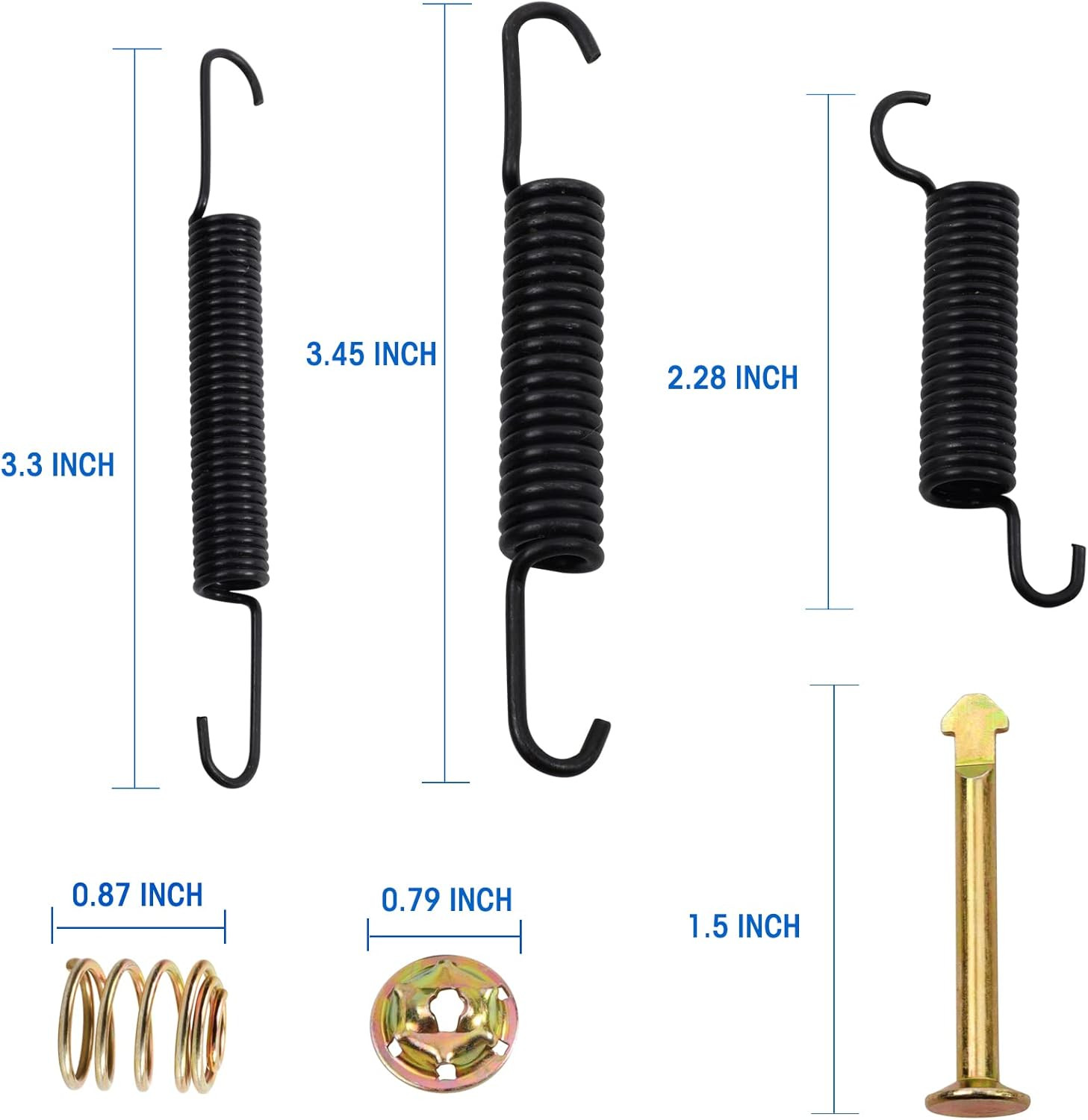 EZGO Brake Shoes Pads and Spring Kit Compatible With1996-Up Txt/St350/Workhorse