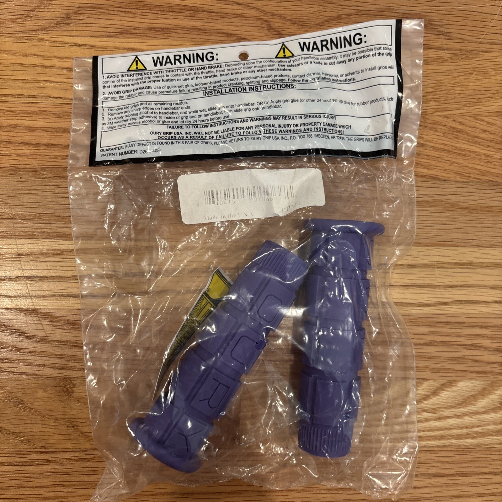 Oury Grips Mountain Bikes | 4.75” Long | Set Of 2 | Purple Color