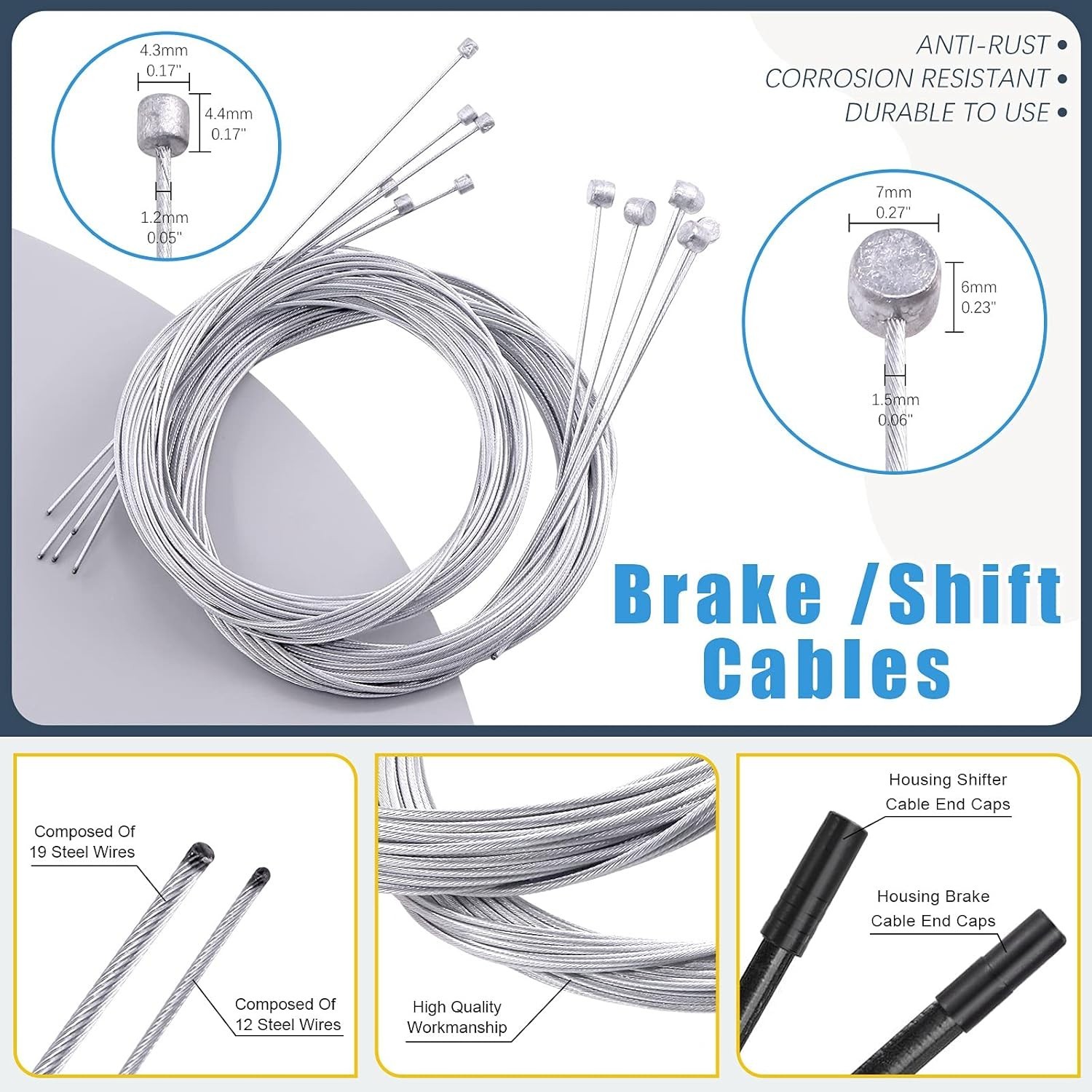 81Pcs Stainless Steel Bicycle Cable Cutter and Bike Brake Cable Shifter Cable…