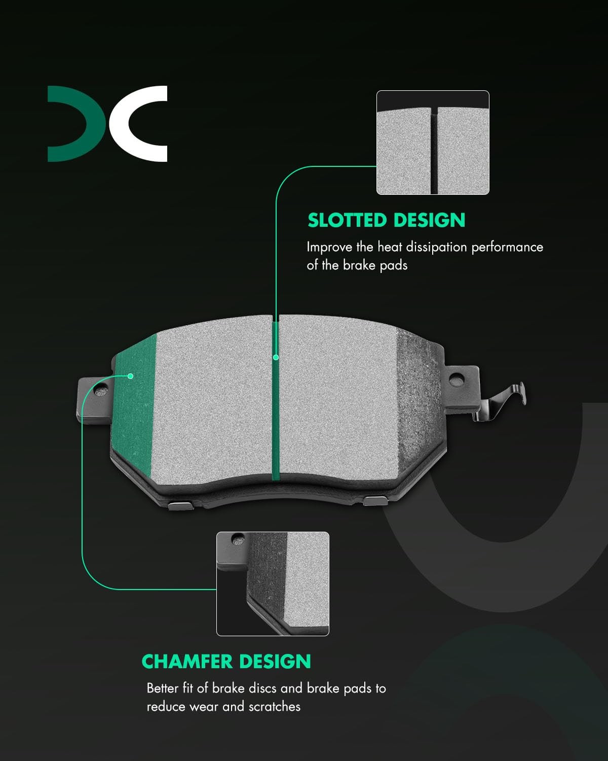 SCITOO Front Ceramic Brake Pads D969 4PCS