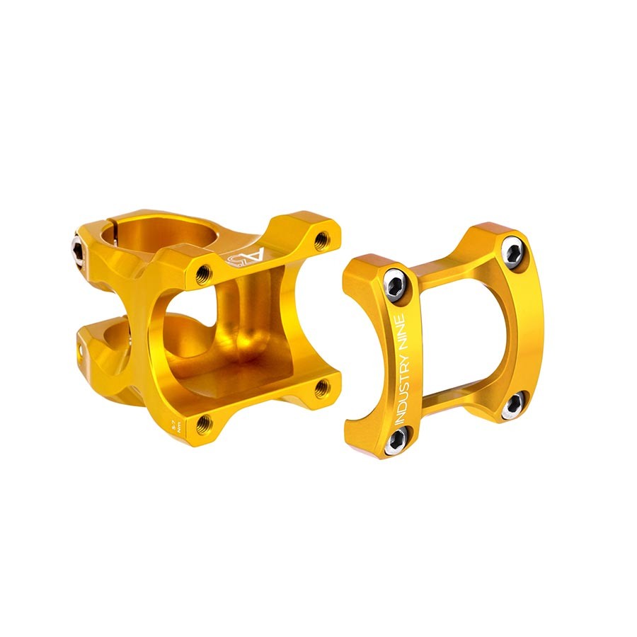 Industry Nine A318 Stem 50mm Stem Len 31.8mm Bar 28.6mm Clamp Dia Gold