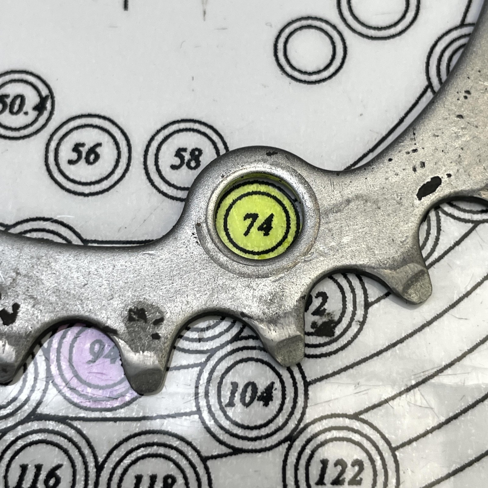 Vintage Sakae Ninja 24T Inner Chainring 74 BCD 5-Arm Silver Steel MTB GRanny