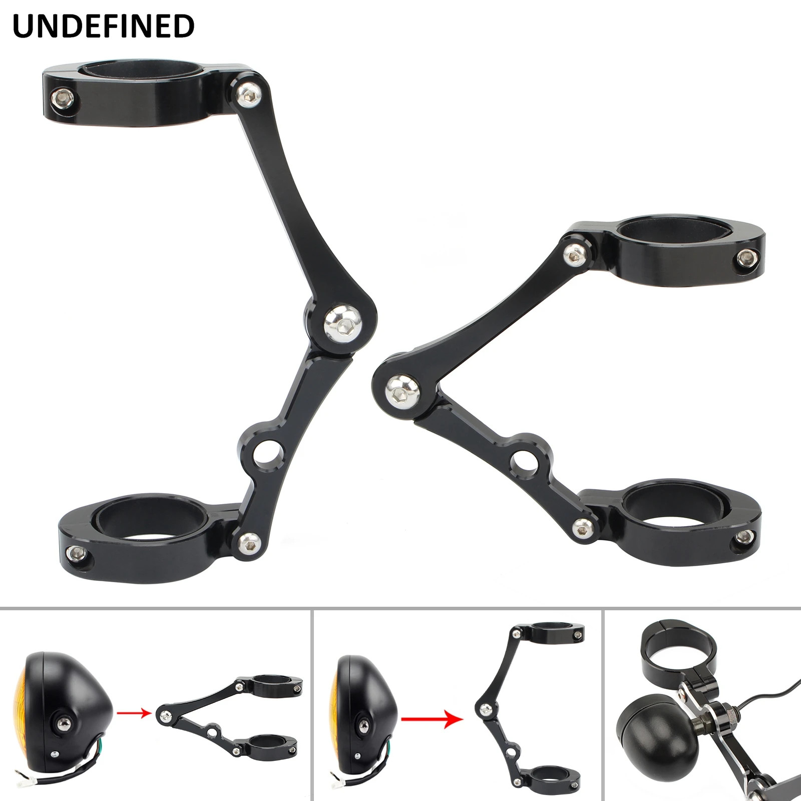 33mm 58mm Headlight Bracket Mount Clamp Fork Tube Light Holder 54mm 49mm 45mm